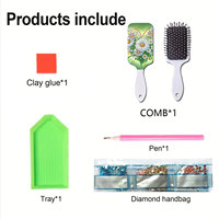 Peigne à cheveux en diamant pour peinture au diamant, brosse à cheveux en strass, peigne en cristal pour femmes, artisanat DIY