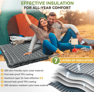 Colchoneta <span class=keywords><strong>Inflable</strong></span> para Camping con Valor de R de 3.5, Ultraligera, de Nailon 40D y TPU, Aislante, Compacta, para Todas las Estaciones - Product Image 4