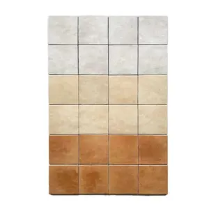 Aangepaste Matte Geglazuurde Tegels Voor Muur Resort Beige Bruine Kleur Rustieke Kunst Hotel Villa Handgemaakte Marokkaanse Tegels