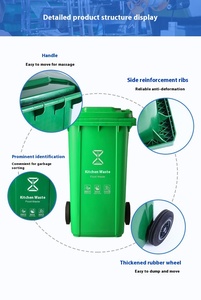 Venta Directa de Fábrica: Contenedor de <span class=keywords><strong>Basura</strong></span> con Ruedas y Tapa de Plástico de 240L, Ecológico, para Uso Interior/Exterior, Tamaño Completo, Amplio Stock Disponible - Product Image 3