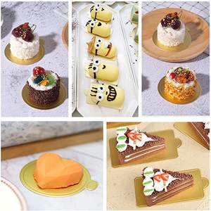 Оптовая продажа, золотистые, серебристые, черные маленькие Мини-доски для торта, инструменты, подставки, тарелки, устойчивые к смазке, напечатанные на заказ для вечеринки, дня рождения, свадьбы - Product Image 6