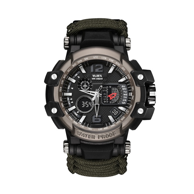 Survival Digital Watch Multifunctional Water Resistant Parachute Cord Paracord Tactical Watch Outdoors Waterproof Watches