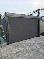 Pergola extérieure interactive en aluminium avec système de panneaux solaires, style pavillon, gazebo, kiosque, toit ouvrant et fermable, finition anodisée, étanche