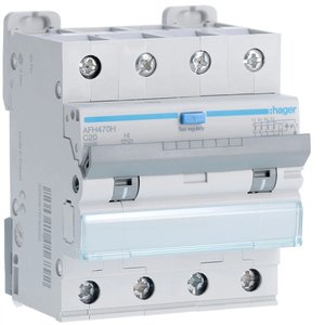 Hager RCBO 4P 20A Curva C 300mA 6000A Tipo A-Hi per Protezione Elettrica - Product Image 1