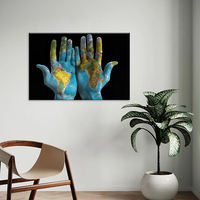 Mapa del Mundo Impreso en Lienzo, Arte de Naturaleza Muerta, Decoración de Pared Personalizable con Temática de Unidad Global para Hogar, Oficina u Hoteles