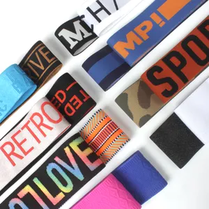 XYX logotipo personalizado patrón de color nylon Spandex poliéster látex banda elástica a rayas jacquard cintura elástica correas