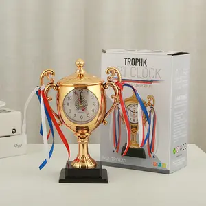 (Top) Desk Clock Creative Trophy Alarm Clock for Annual Meeting and Children's Day Award