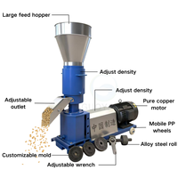 Granulateur d'aliments pour petits animaux de ferme à haut volume de production, 220V, 150-200 kg/h, machine à granulés d'aliments pour animaux de Chine