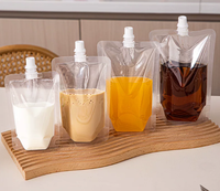 Pochette transparente à bec verseur de 100 ml pour café, jus, lait, emballage alimentaire, sachet souple, sac en plastique pour eau