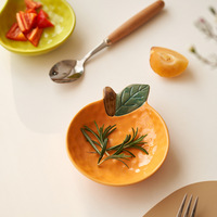 Jolies coupelles à sauce en porcelaine en forme de fruits, compatibles micro-ondes, style rétro, design dessin animé peint à la main, pour la maison et le hot pot