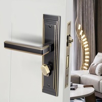 Manijas de Puerta Modernas de Latón Sólido, Cerraduras Silenciosas para Dormitorio, Manija para Puerta Principal de Apartamento, Mansión, Oficina, Hogar, Sistema de Condominio