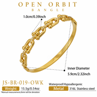 Bracelet jonc en acier inoxydable 316L plaqué or 18 carats avec zircone cubique transparente en forme de cœur et d'œil, bijoux à charnière pour femmes