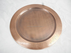 Plato cargador de vajilla de acero inoxidable al por mayor, platería elegante de gran tamaño con forma redonda para comida de boda debajo del plato - Product Image 6