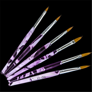 <span class=keywords><strong>NABR</strong></span>-102 Kolinsky cheveux plat acrylique Nail Art brosse 20% à 100% taille 12 manche rose pour usage décoratif - Product Image 6