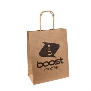 Custom Printed Biodegradable Kraft Gift Shopping <b>Bag</b> White Brown Paper with Your Own Logo for Promotion in Supermarket - Product Image 4