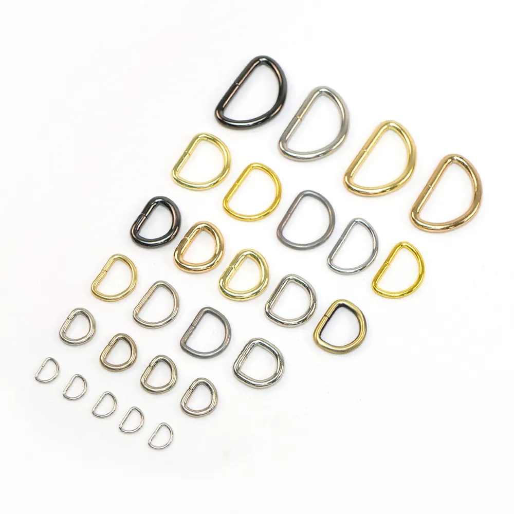 패션 부드러운 연마 D-링 도금 금속 아연 합금 가방 벨트 하드웨어 액세서리 D 링