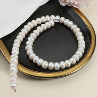 Collier en perles d'eau douce naturelles blanches extra larges de 11-12 mm, sans noyau, avec fermoir à filetage, 45 cm, directement de l'usine