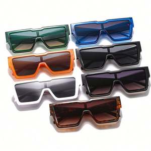 Gafas de Sol Retro de Moda para Hombre y Mujer, Lentes de Una Pieza Extra Grandes, UV400, Naranja Azul, Montura Cuadrada Grande, 2021 - Product Image 5