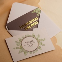 Ensemble d'enveloppes en carton écologiques personnalisées avec estampage à chaud sur papier offset, carte de remerciement personnalisée en couleur