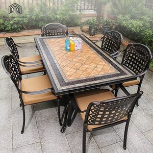 ชุดโต๊ะและเก้าอี้กลางแจ้ง4คนทำจากอลูมิเนียมหล่อแบบทันสมัยสำหรับวิลล่าลานสวนระเบียงเฟอร์นิเจอร์พักผ่อน - Product Image 4