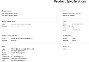 SilverStone E360 PRO Liquid Cooling Black/White 2.6inch LCD Display Rotatable Mount High-Performance three 120mm ARGB <b>Fans</b> - Product Image 6