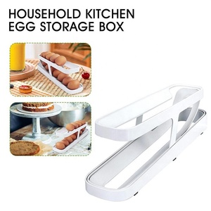 Rolldown Egg Dispenser Refrigerator Egg Holder Double Layer Rolling Egg Rack Dispenser Freshable Storage <strong>Container</strong> <strong>Box</strong> - Product Image 3