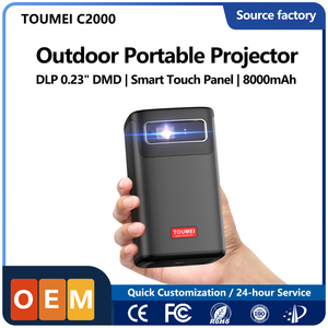 โปรเจคเตอร์พกพา DLP ปรับคีย์สโตนอัตโนมัติ โปรเจคเตอร์อัจฉริยะ รองรับ <span class=keywords><strong>Netflix</strong></span> <span class=keywords><strong>4K</strong></span> รีโมทสั่งงานด้วยเสียง Google แบตเตอรี่ในตัว เหมาะสำหรับห้องนอน - Product Image 1