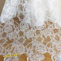 Dentelle Guipure Suisse en Soie Broderie Fil de Soie Française, Bordure de Robe de Mariée, Accessoires pour Robe de Soirée