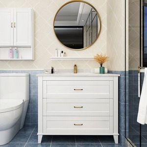 Modern Nordic <b>solid</b> <b>wood</b> bathroom cabinet simple washstand washbasin cabinet combination bathroom basin - Product Image 4