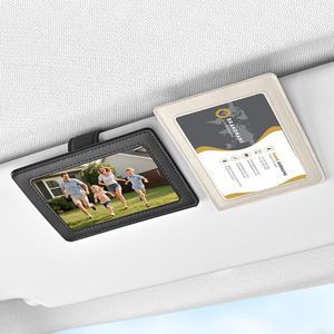 Premium PU-Leder Auto-Sonnenblenden-Organizer Schlanker Ausweiskartenhalter Führerschein-Ticketclip Geeignet für BMW Toyota Honda Ford - Product Image 2