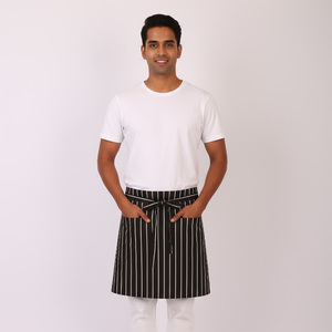 Tùy chỉnh màu đen Polyester ngắn phục vụ bàn nửa máy chủ nhà hàng bồi bàn Tạp dề eo cho nhà bếp cà phê Bar với ba túi - Product Image 2