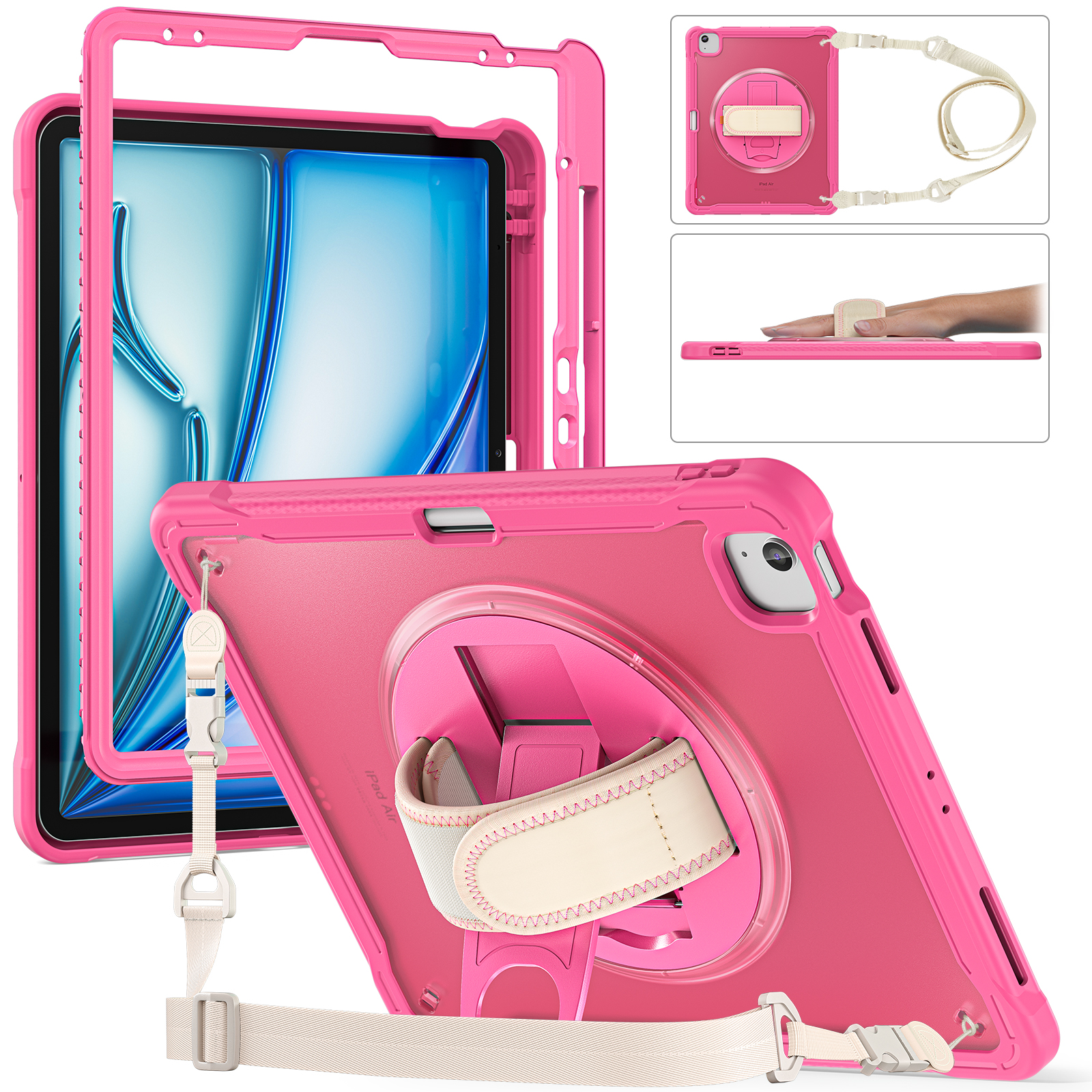 สีชมพู + สายคล้องไหล่