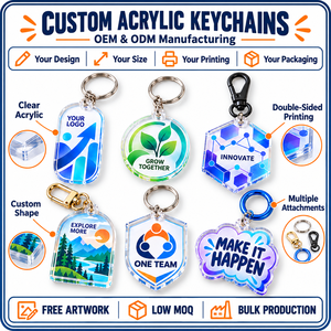 Porte-clés personnalisés en acrylique transparent, impression UV double face, logo, cadeaux promotionnels d'entreprise, fabrication OEM ODM - Product Image 4
