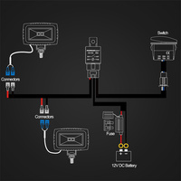 Fusible à lame de relais 20AWG 12V pour feux de travail LED, feux tout-terrain, faisceau de câblage automobile