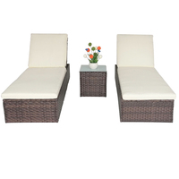 Nouveau design 2027 – Lit de repos double en polyrotin réglable avec dossier pour patio et jardin