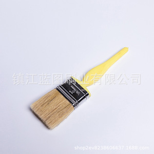 Pinceau plat à poils de porc mélangés, manche en plastique, 12-20 mm, pour peinture et nettoyage - Product Image 1