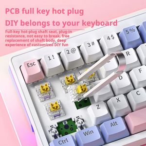 X518 Hot Swappable 2.4g Bt <b>Usb</b>-c Wired <b>Keyboard</b> Gamer Rgb Backlight Anti-ghosting Mechanical Gaming <b>Keyboard</b> With Knob - Product Image 4