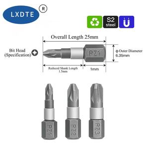 Jeu de 3 embouts de tournevis magnétiques LXD Industrial PH1 PH2 <span class=keywords><strong>PH3</strong></span> 25 mm en acier S2, oxyde noir, résistant à l'usure, anti-rouille, OEM/ODM - Product Image 3