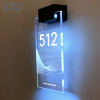 EZD Usine Affaires Transparent Acrylique Led Lumineux Porte D'hôtel Numéro De Chambre Signe Plaque pour Hôtel Appartement