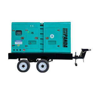Groupes électrogènes diesel silencieux haute vitesse sur remorque, 50 kVA, 80 kW, 90 kW, 100 kVA, moteur Perkins, alternateur Leroy-Somer, groupe électrogène EPA - Product Image 2