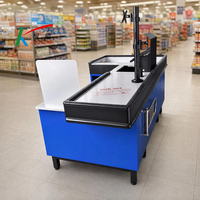 Comptoir de caisse de supermarché, table de caisse pour boutique de détail avec bureau d'accueil