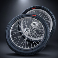 Ensemble de roues à rayons en alliage argenté de 17 pouces Supermoto sur route pour Surron Light Bee X LBX