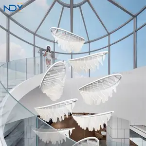 Moderne individuelle nordische Luxus-Acryl-Deko-Kronleuchter für Hotel-Lobby Restaurant Großhandel Treppen-Kronleuchter