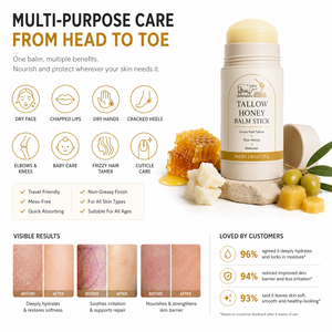 Bálsamo en Barra de Sebo de Res con Miel OEM para Piel Seca y Sensible, Bálsamo Reparador Hidratante Natural para Rostro, Labios, Cuerpo y Manos - Product Image 2