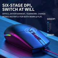 Souris optique filaire USB PHILIPS SPK9304 7-RGB rétroéclairée avec programmation macro, 6400 DPI, 6 boutons, ergonomique, pour les deux mains, souris de jeu