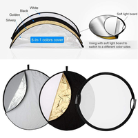 5 en 1 réflecteur de lumière photographie diffuseur poignée Multi pliable Portable disque rond réflecteur pour Studio Photo
