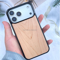 Coque de téléphone de protection antichoc en bois véritable de haute qualité pour iPhone 17 16 Air Pro Max