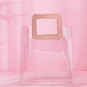 Wholesale Transparent PVC Tote <b>Bag</b> Fashion Waterproof Clear Shopping Gift Carry <b>Bag</b> With Custom Logo - Product Image 4