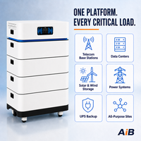 Système de stockage d'énergie tout-en-un empilable AiB 6,5 kW 20,48 kWh LiFePO4 51,2 V 400 A pour la maison, les télécommunications, l'énergie solaire hors réseau, usine OEM