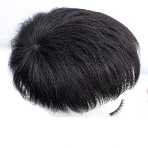 Parches Capilares Invisibles Tejidos a Mano, Pelucas de Cabello Humano 100% Real, Tupé <span class=keywords><strong>para</strong></span> <span class=keywords><strong>Hombre</strong></span>, Venta al por Mayor, Bolsa de PVC, Cabello Chino Liso - Product Image 4